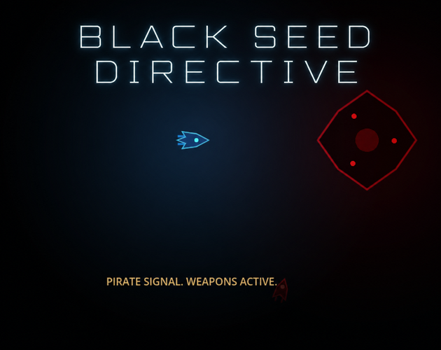 Black Seed Directive cover art showing a blue seed ship facing a red hostile signal in dark space